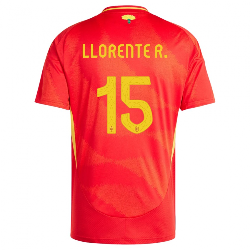 Homme Maillot Espagne Diego Llorente #15 Rouge Tenues Domicile 24-26 T-Shirt Suisse