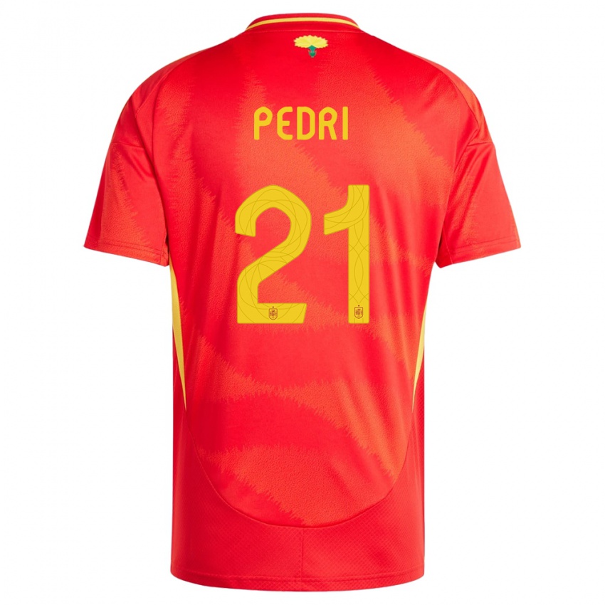 Herren Spanien Pedri #21 Rot Heimtrikot Trikot 24-26 T-Shirt Schweiz