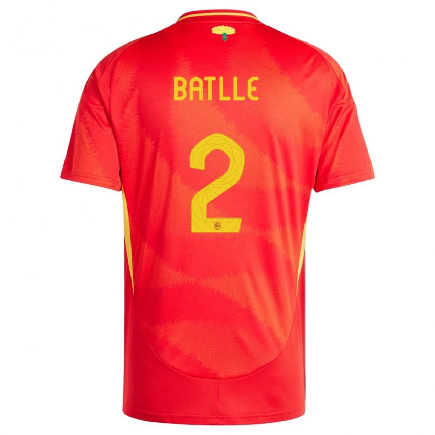 Herren Spanien Ona Batlle #2 Rot Heimtrikot Trikot 24-26 T-Shirt Schweiz