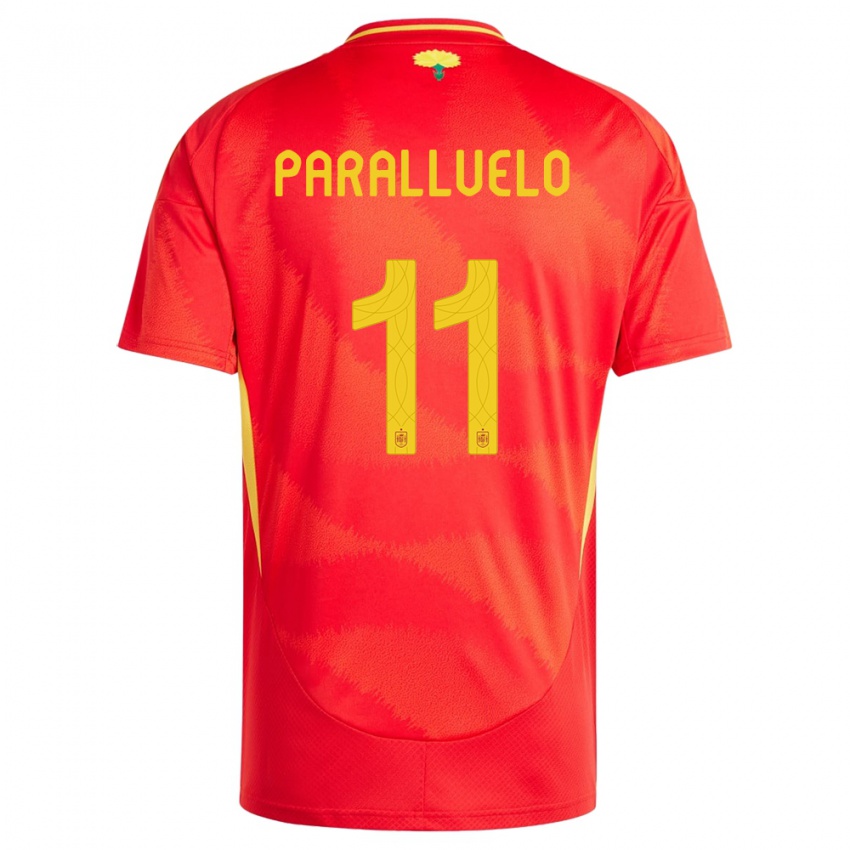Herren Spanien Salma Paralluelo #11 Rot Heimtrikot Trikot 24-26 T-Shirt Schweiz