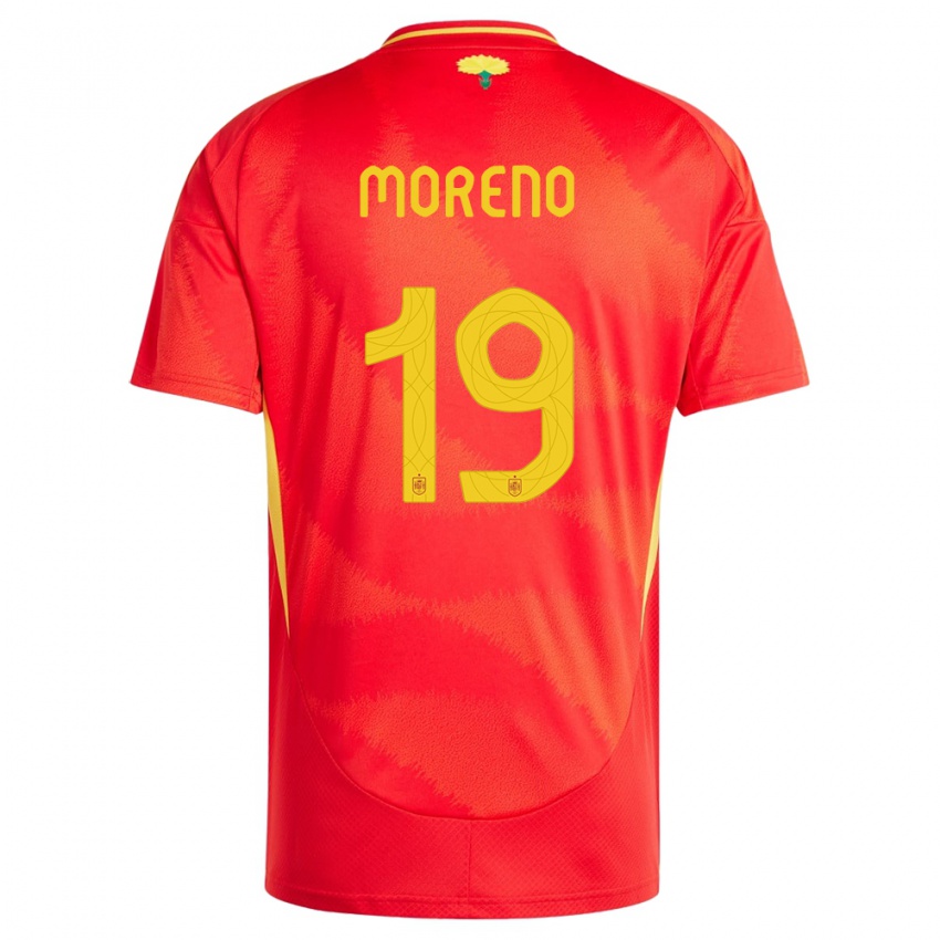 Homme Maillot Espagne Victor Moreno #19 Rouge Tenues Domicile 24-26 T-Shirt Suisse