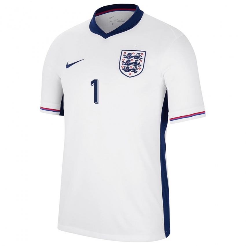 Homme Maillot Angleterre Aaron Ramsdale #1 Blanc Tenues Domicile 24-26 T-Shirt Suisse