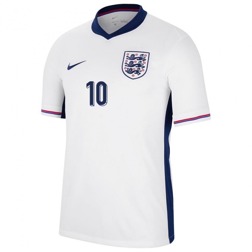 Homme Maillot Angleterre Conor Gallagher #10 Blanc Tenues Domicile 24-26 T-Shirt Suisse