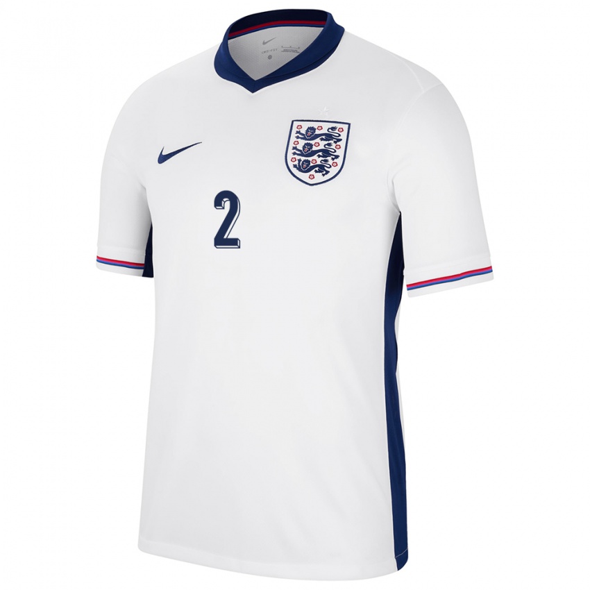 Homme Maillot Angleterre Lucy Bronze #2 Blanc Tenues Domicile 24-26 T-Shirt Suisse