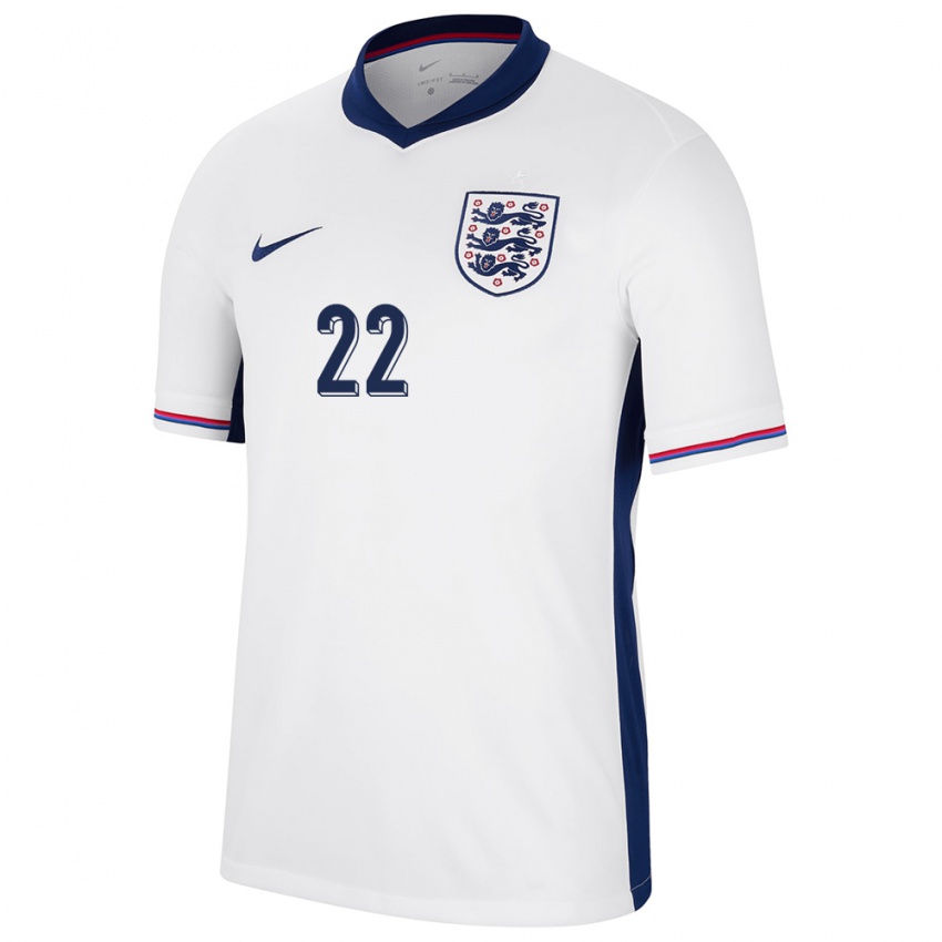 Homme Maillot Angleterre James Trafford #22 Blanc Tenues Domicile 24-26 T-Shirt Suisse