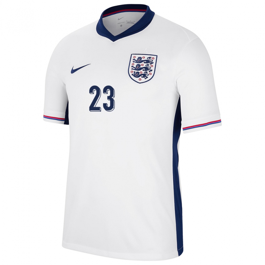 Homme Maillot Angleterre Lucy Staniforth #23 Blanc Tenues Domicile 24-26 T-Shirt Suisse
