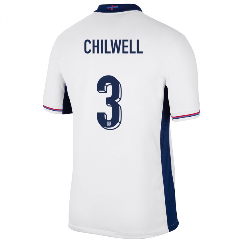 Homme Maillot Angleterre Ben Chilwell #3 Blanc Tenues Domicile 24-26 T-Shirt Suisse