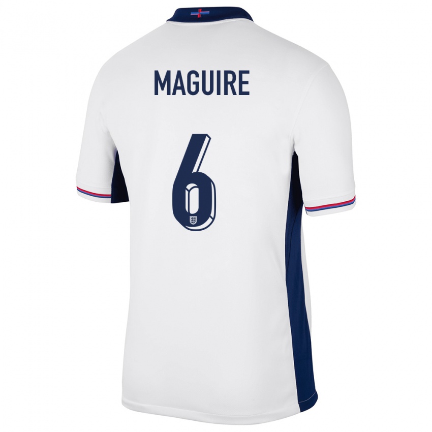 Homme Maillot Angleterre Harry Maguire #6 Blanc Tenues Domicile 24-26 T-Shirt Suisse
