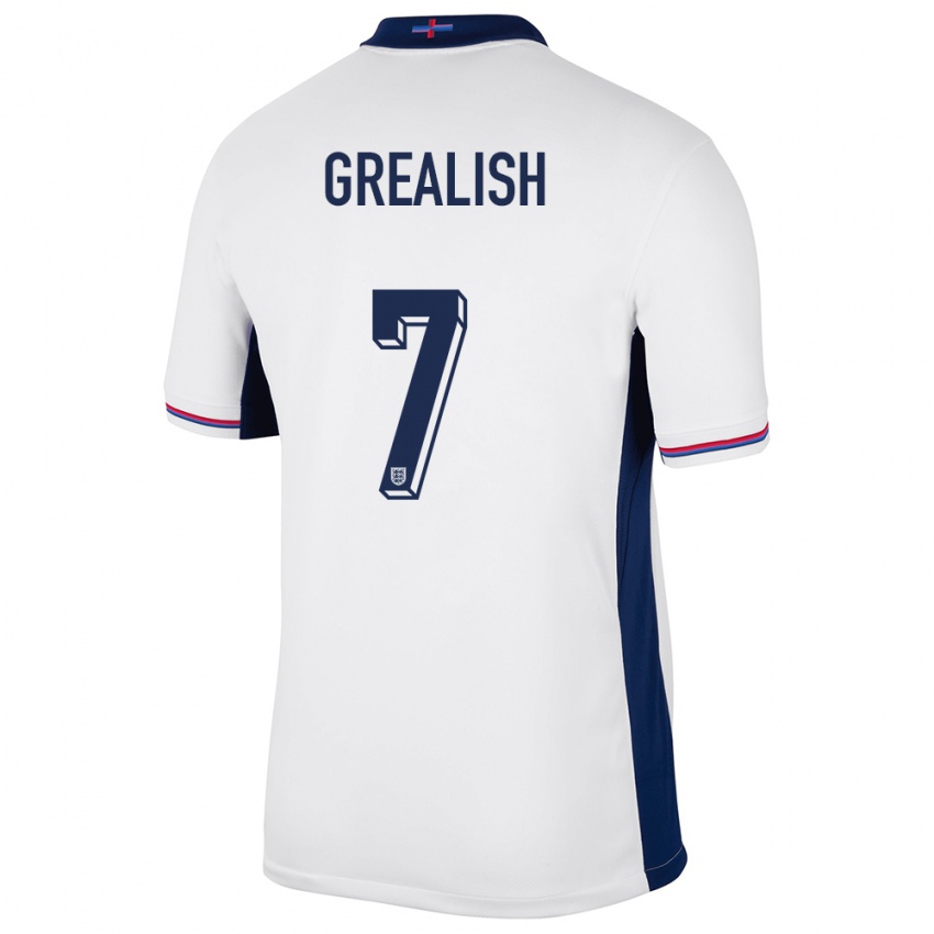 Homme Maillot Angleterre Jack Grealish #7 Blanc Tenues Domicile 24-26 T-Shirt Suisse