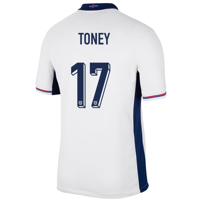 Homme Maillot Angleterre Ivan Toney #17 Blanc Tenues Domicile 24-26 T-Shirt Suisse