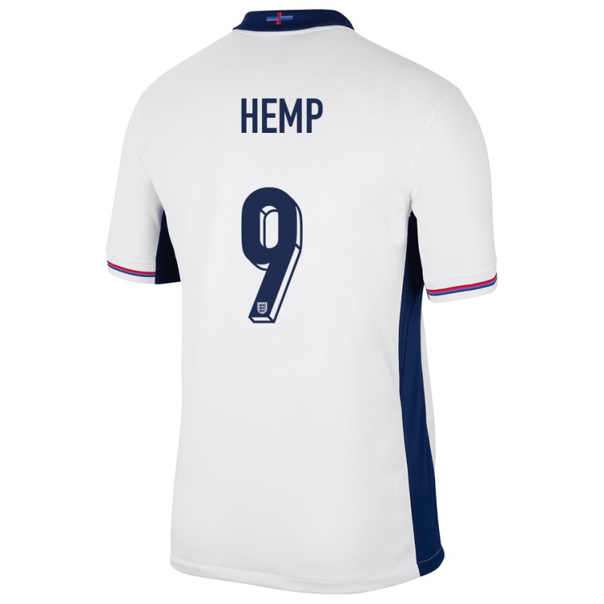 Homme Maillot Angleterre Lauren Hemp #9 Blanc Tenues Domicile 24-26 T-Shirt Suisse