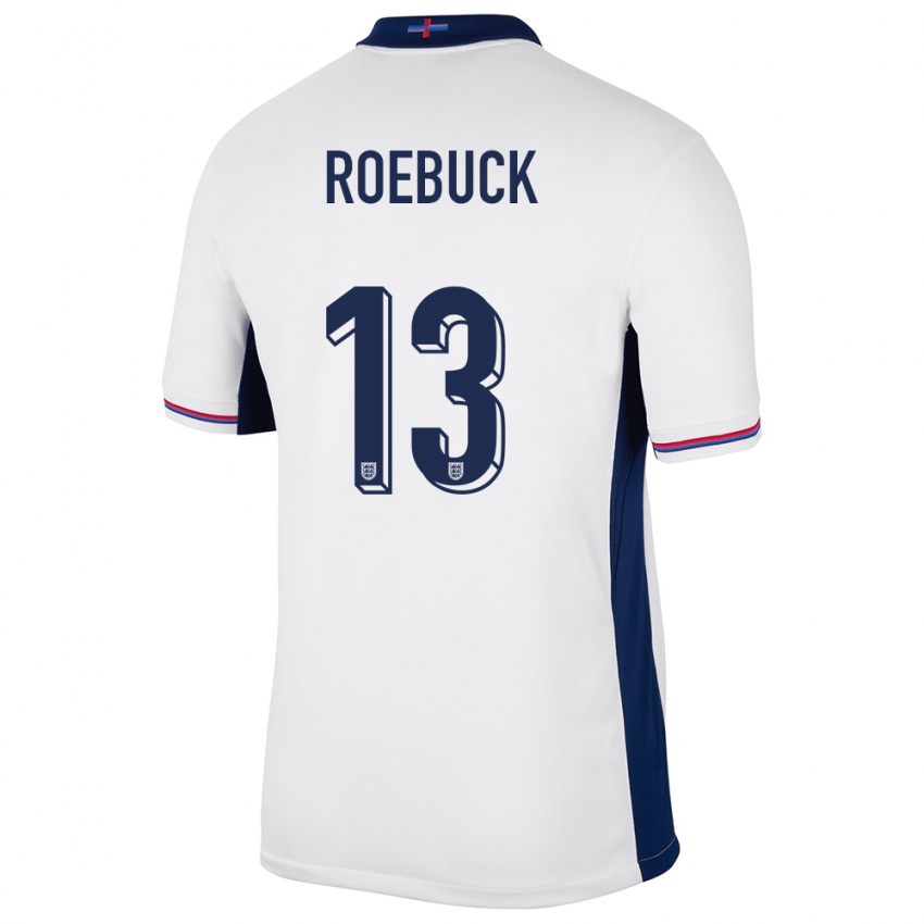 Homme Maillot Angleterre Ellie Roebuck #13 Blanc Tenues Domicile 24-26 T-Shirt Suisse
