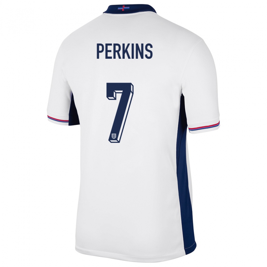 Homme Maillot Angleterre Sonny Perkins #7 Blanc Tenues Domicile 24-26 T-Shirt Suisse