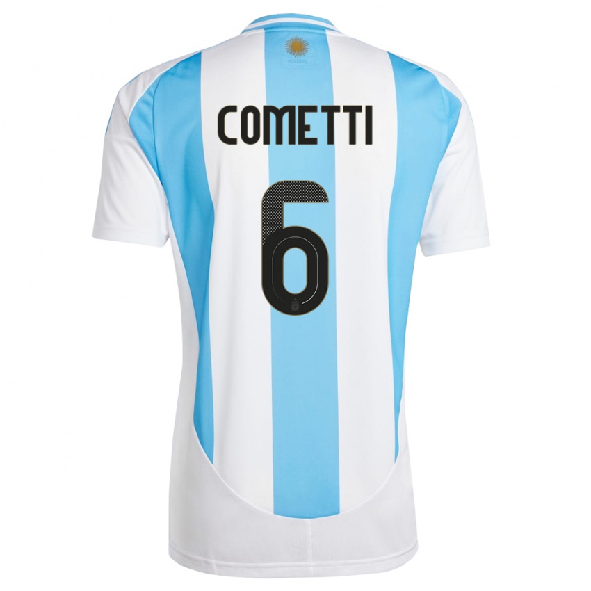 Herren Argentinien Aldana Cometti #6 Weiß Blau Heimtrikot Trikot 24-26 T-Shirt Schweiz
