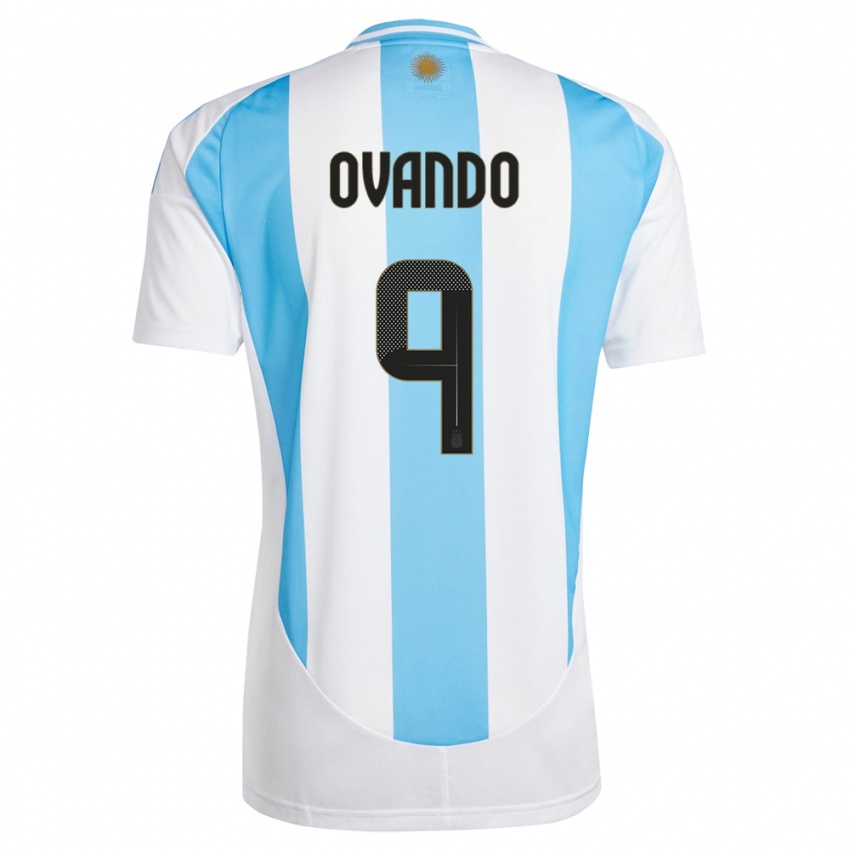 Herren Argentinien Lautaro Ovando #9 Weiß Blau Heimtrikot Trikot 24-26 T-Shirt Schweiz