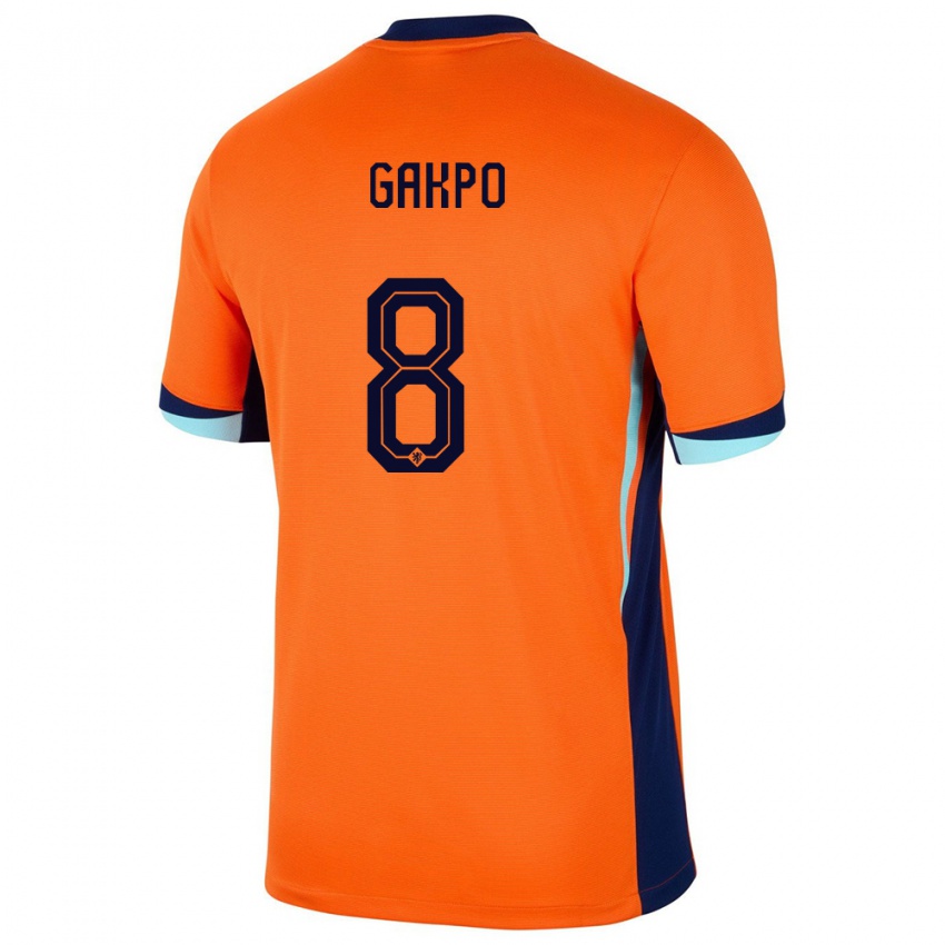 Herren Niederlande Cody Gakpo #8 Orange Heimtrikot Trikot 24-26 T-Shirt Schweiz
