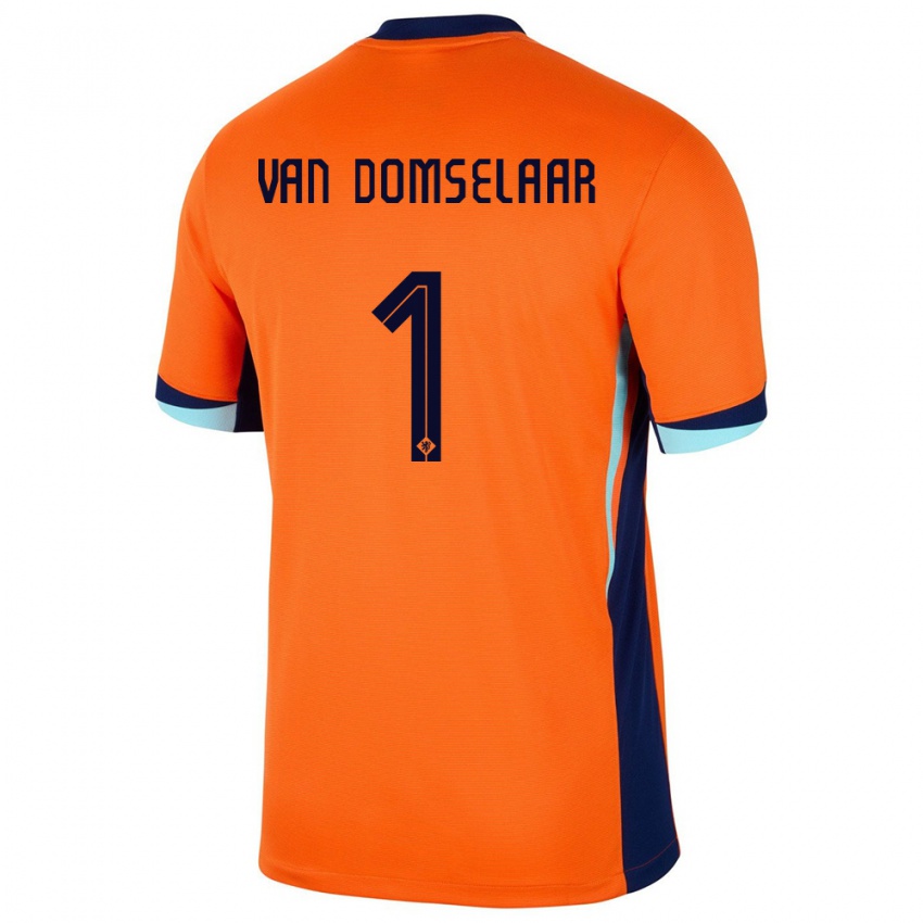 Herren Niederlande Daphne Van Domselaar #1 Orange Heimtrikot Trikot 24-26 T-Shirt Schweiz
