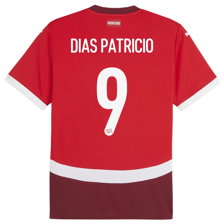 Herren Schweiz Alexandre Dias Patricio #9 Rot Heimtrikot Trikot 24-26 T-Shirt Schweiz