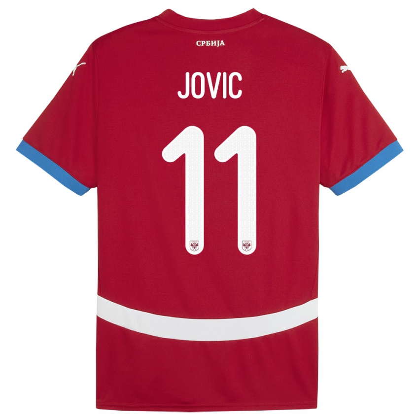 Herren Serbien Luka Jovic #11 Rot Heimtrikot Trikot 24-26 T-Shirt Schweiz