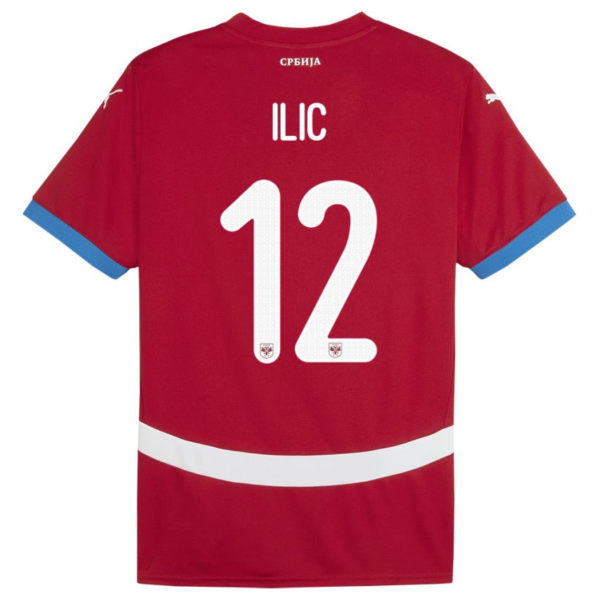Herren Serbien Marko Ilic #12 Rot Heimtrikot Trikot 24-26 T-Shirt Schweiz