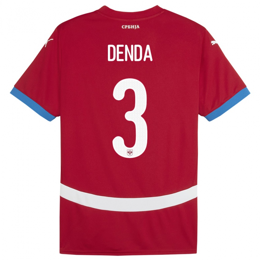 Herren Serbien Milica Denda #3 Rot Heimtrikot Trikot 24-26 T-Shirt Schweiz