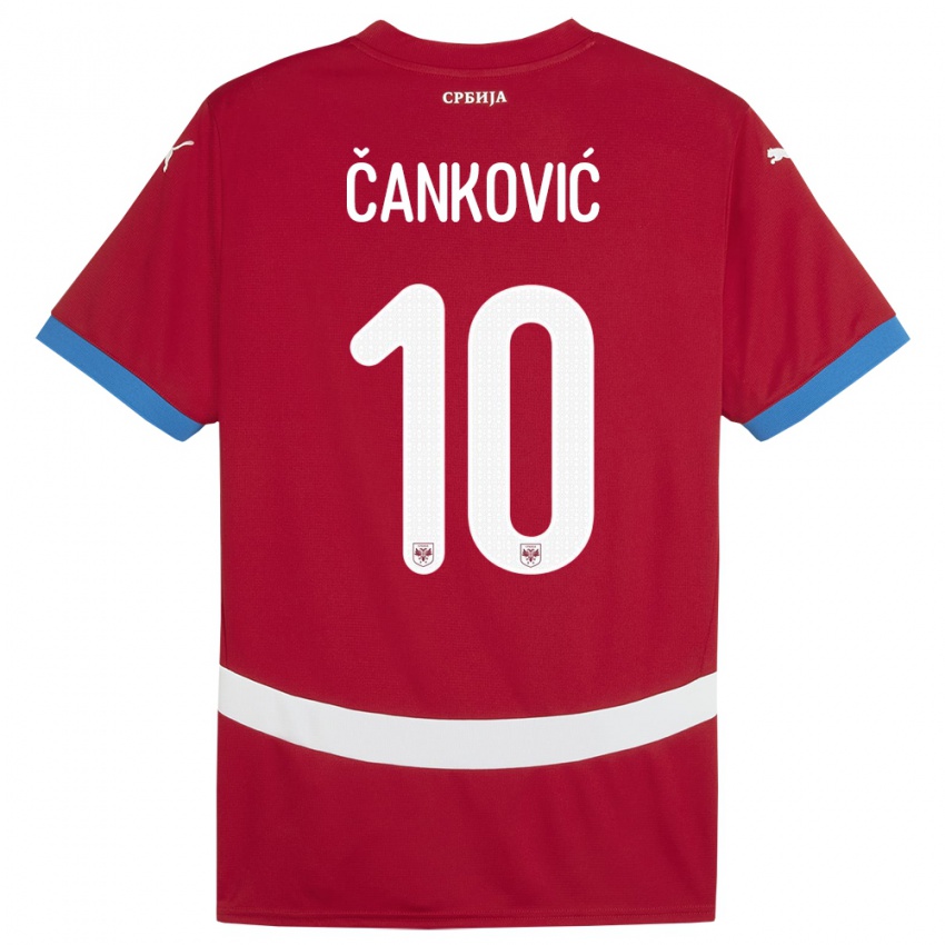 Herren Serbien Jelena Cankovic #10 Rot Heimtrikot Trikot 24-26 T-Shirt Schweiz