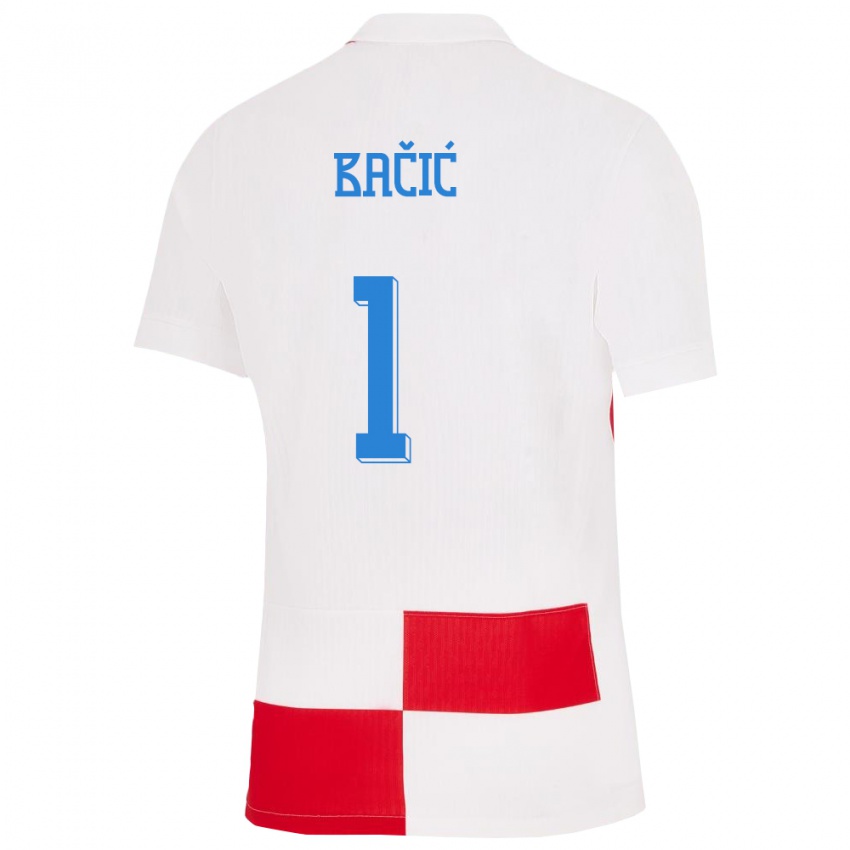 Homme Maillot Croatie Doris Bacic #1 Blanc Rouge Tenues Domicile 24-26 T-Shirt Suisse
