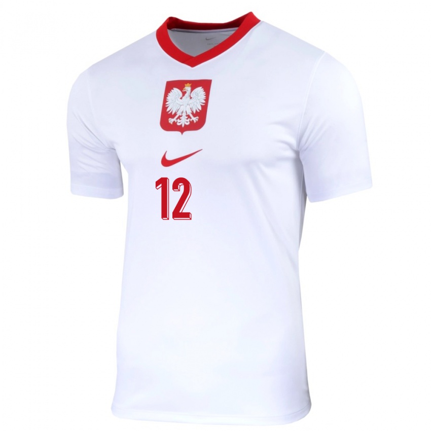 Homme Maillot Pologne Lukasz Skorupski #12 Blanc Tenues Domicile 24-26 T-Shirt Suisse