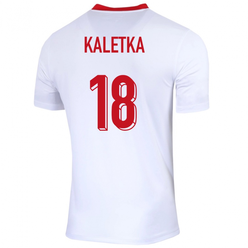 Homme Maillot Pologne Nikol Kaletka #18 Blanc Tenues Domicile 24-26 T-Shirt Suisse