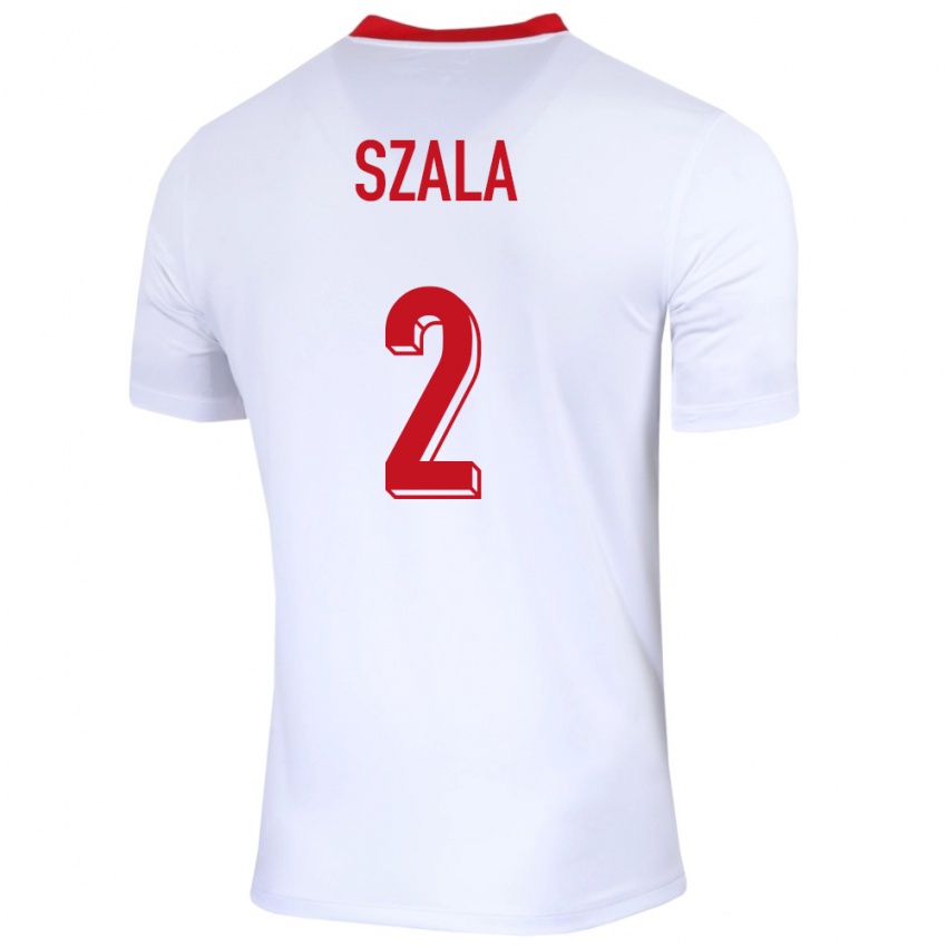 Homme Maillot Pologne Dominik Szala #2 Blanc Tenues Domicile 24-26 T-Shirt Suisse