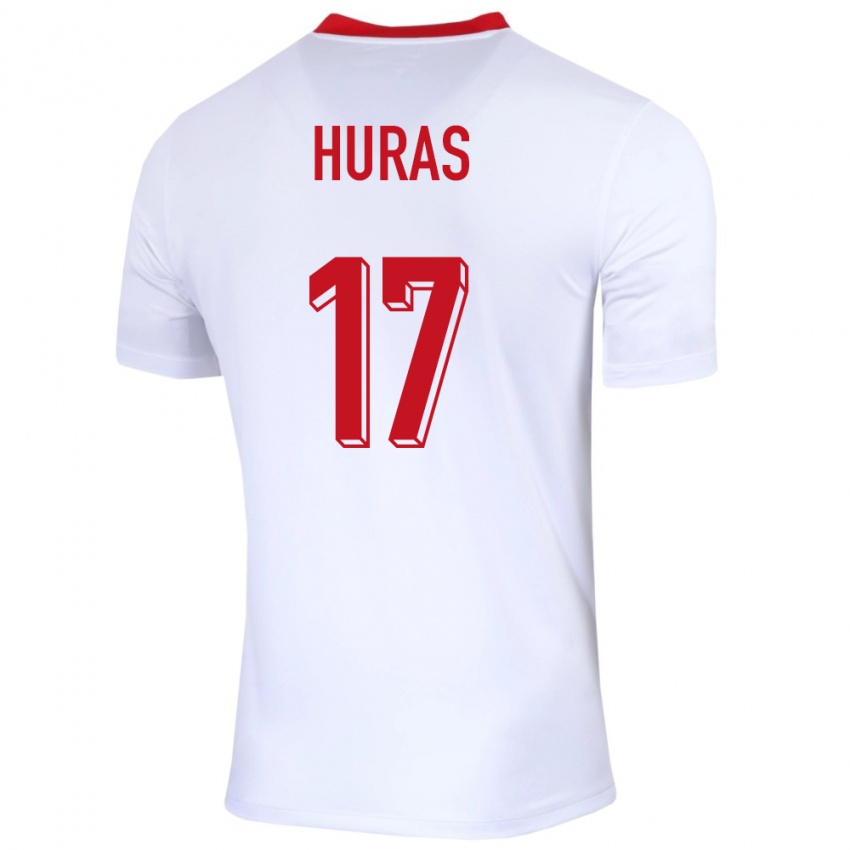 Homme Maillot Pologne Mike Huras #17 Blanc Tenues Domicile 24-26 T-Shirt Suisse