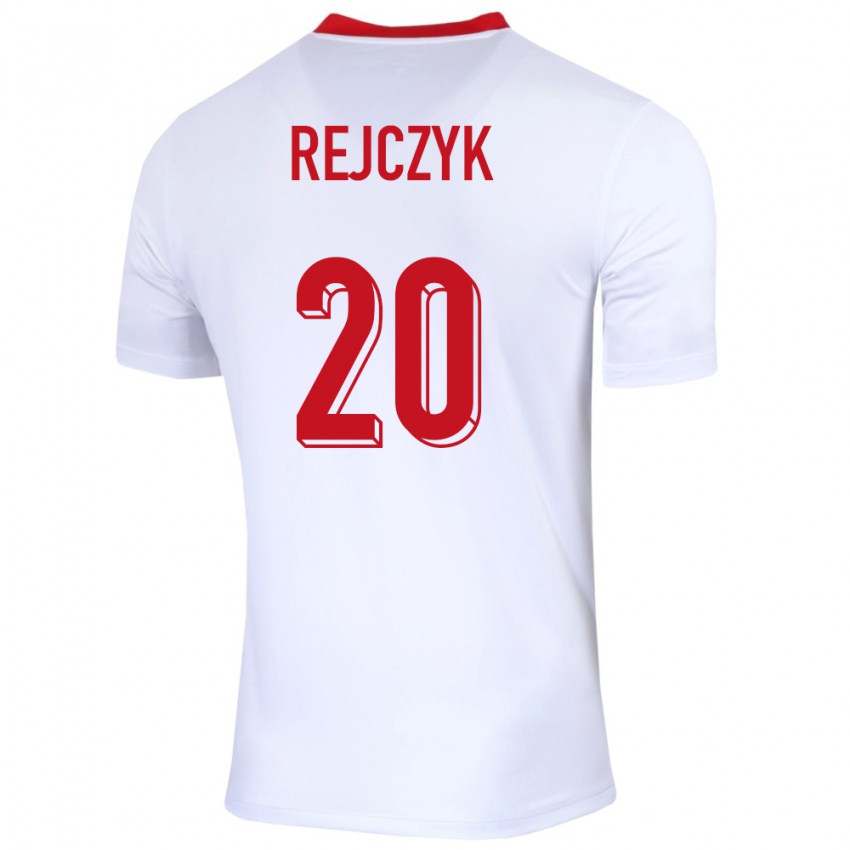 Homme Maillot Pologne Filip Rejczyk #20 Blanc Tenues Domicile 24-26 T-Shirt Suisse