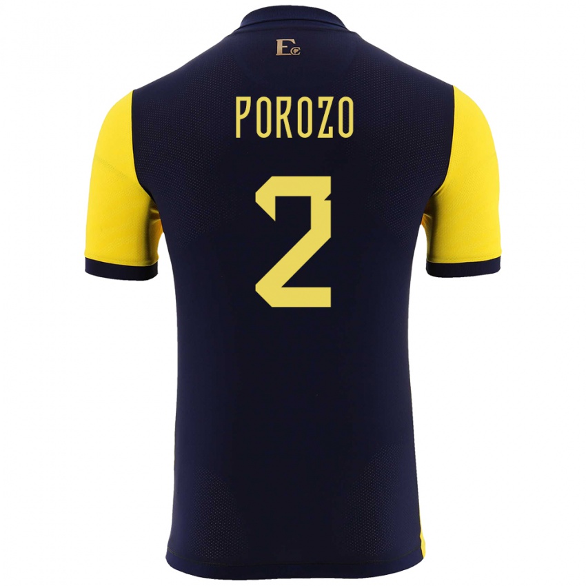 Herren Ecuador Jackson Porozo #2 Gelb Heimtrikot Trikot 24-26 T-Shirt Schweiz