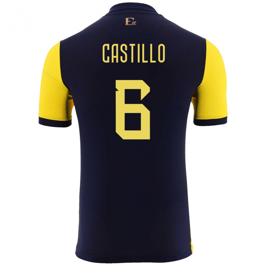 Herren Ecuador Byron Castillo #6 Gelb Heimtrikot Trikot 24-26 T-Shirt Schweiz