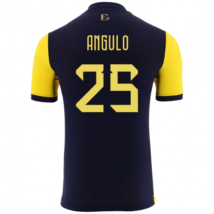 Homme Maillot Équateur Nilson Angulo #25 Jaune Tenues Domicile 24-26 T-Shirt Suisse