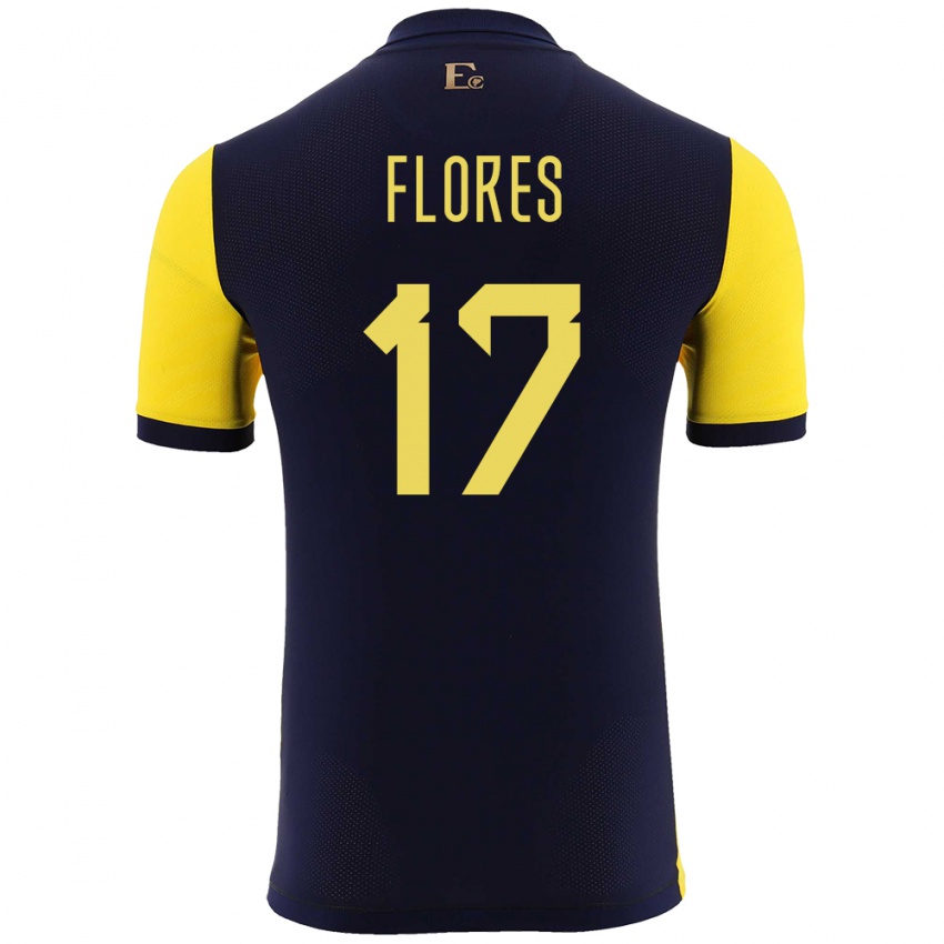 Herren Ecuador Karen Flores #17 Gelb Heimtrikot Trikot 24-26 T-Shirt Schweiz