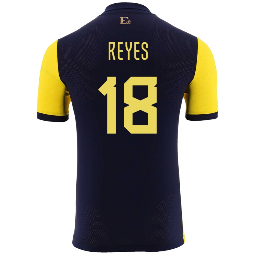 Herren Ecuador Ashley Reyes #18 Gelb Heimtrikot Trikot 24-26 T-Shirt Schweiz