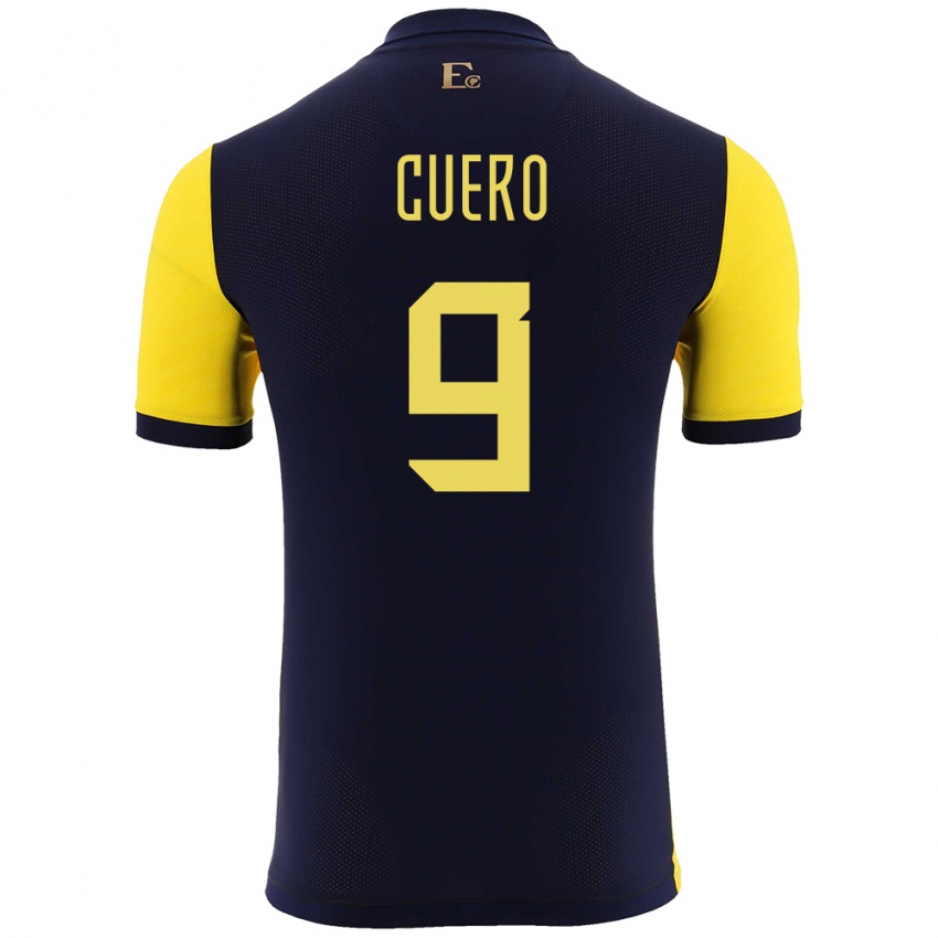Herren Ecuador Justin Cuero #9 Gelb Heimtrikot Trikot 24-26 T-Shirt Schweiz