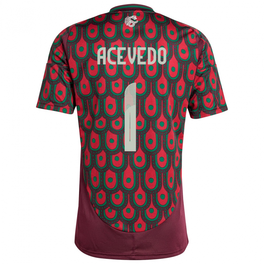 Herren Mexiko Carlos Acevedo #1 Kastanienbraun Heimtrikot Trikot 24-26 T-Shirt Schweiz