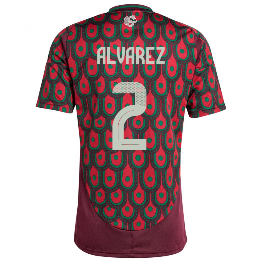 Herren Mexiko Kevin Alvarez #2 Kastanienbraun Heimtrikot Trikot 24-26 T-Shirt Schweiz