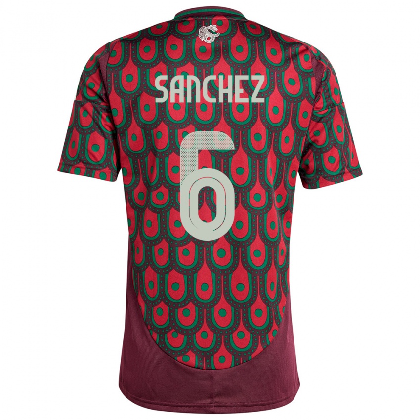 Herren Mexiko Erick Sanchez #6 Kastanienbraun Heimtrikot Trikot 24-26 T-Shirt Schweiz