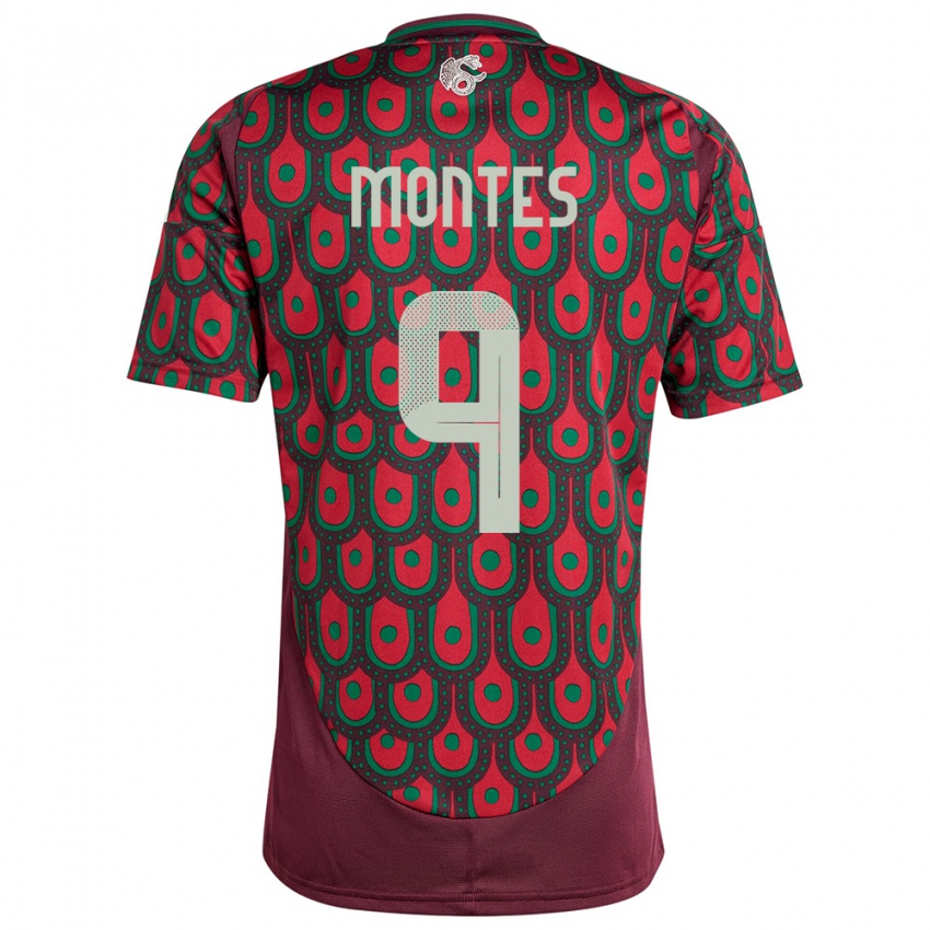 Herren Mexiko Cesar Montes #9 Kastanienbraun Heimtrikot Trikot 24-26 T-Shirt Schweiz