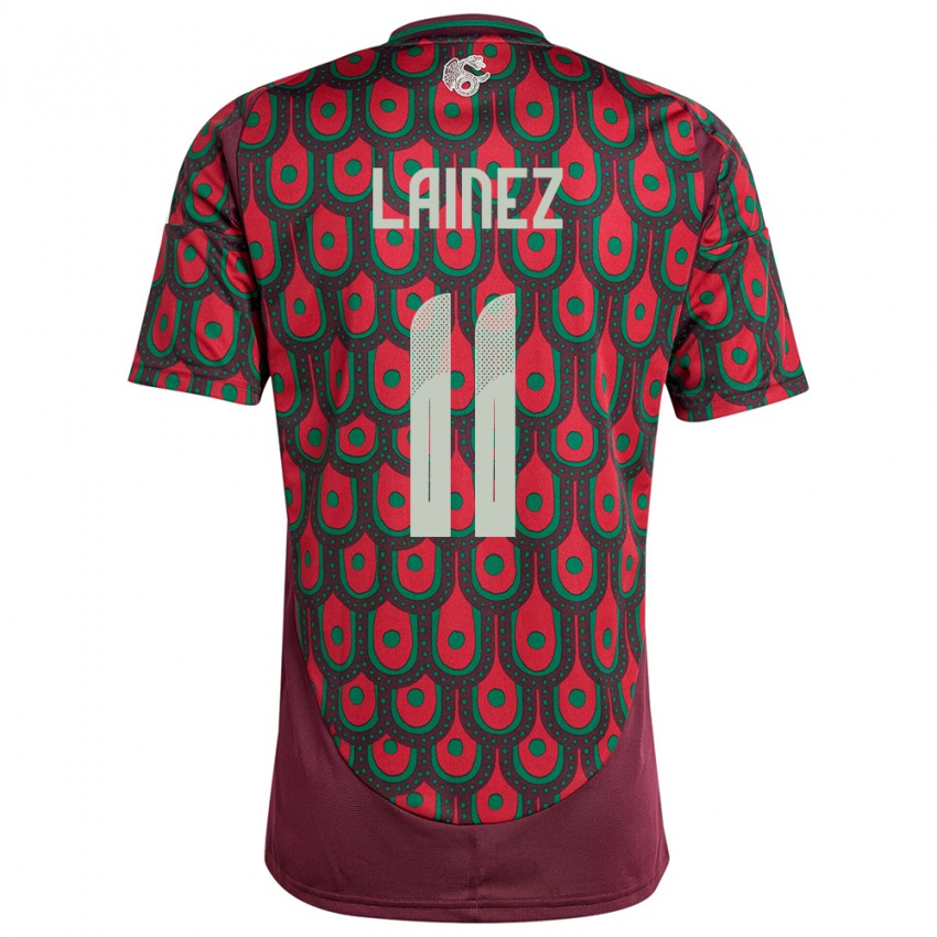Herren Mexiko Diego Lainez #11 Kastanienbraun Heimtrikot Trikot 24-26 T-Shirt Schweiz