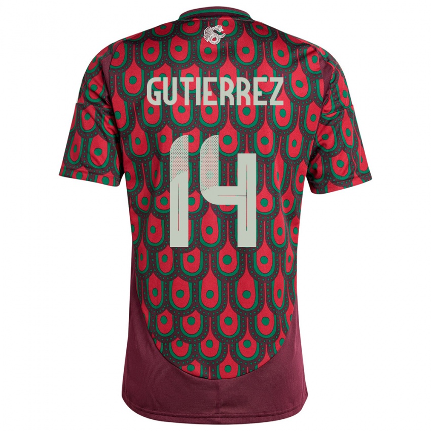 Herren Mexiko Erick Gutierrez #14 Kastanienbraun Heimtrikot Trikot 24-26 T-Shirt Schweiz