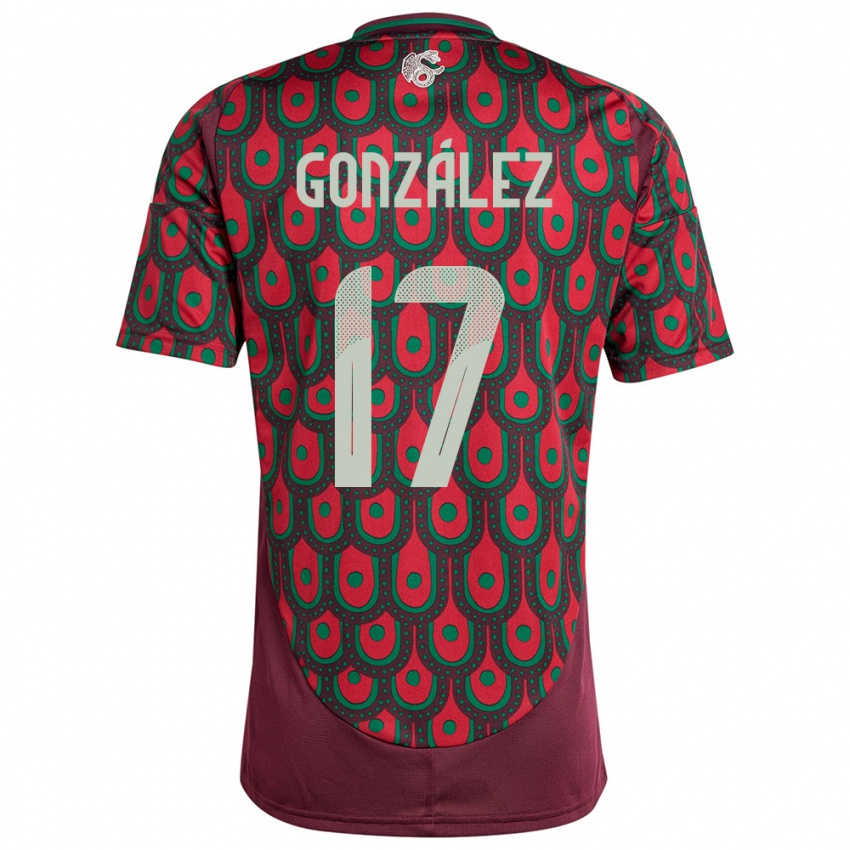 Herren Mexiko Alison Gonzalez #17 Kastanienbraun Heimtrikot Trikot 24-26 T-Shirt Schweiz