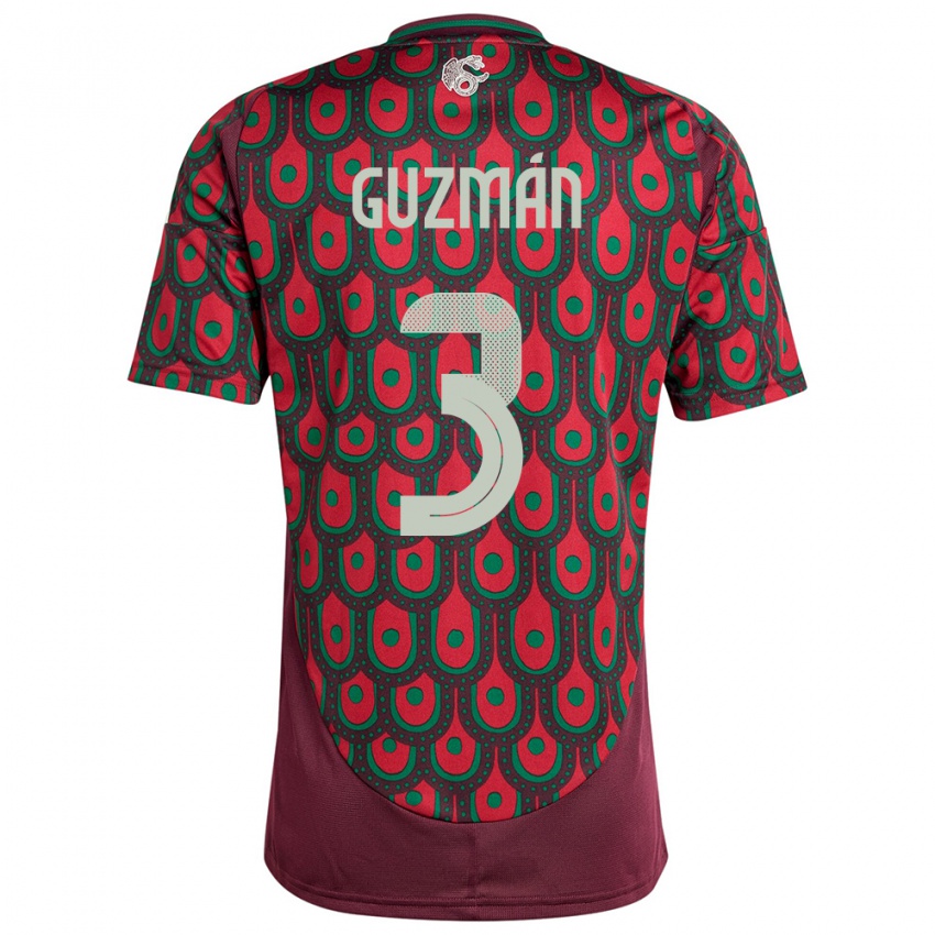 Herren Mexiko Victor Guzman #3 Kastanienbraun Heimtrikot Trikot 24-26 T-Shirt Schweiz