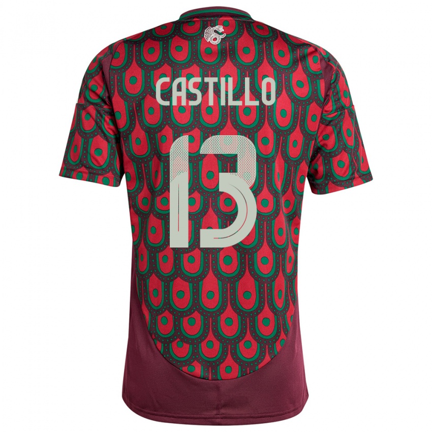 Herren Mexiko Jose Castillo #13 Kastanienbraun Heimtrikot Trikot 24-26 T-Shirt Schweiz