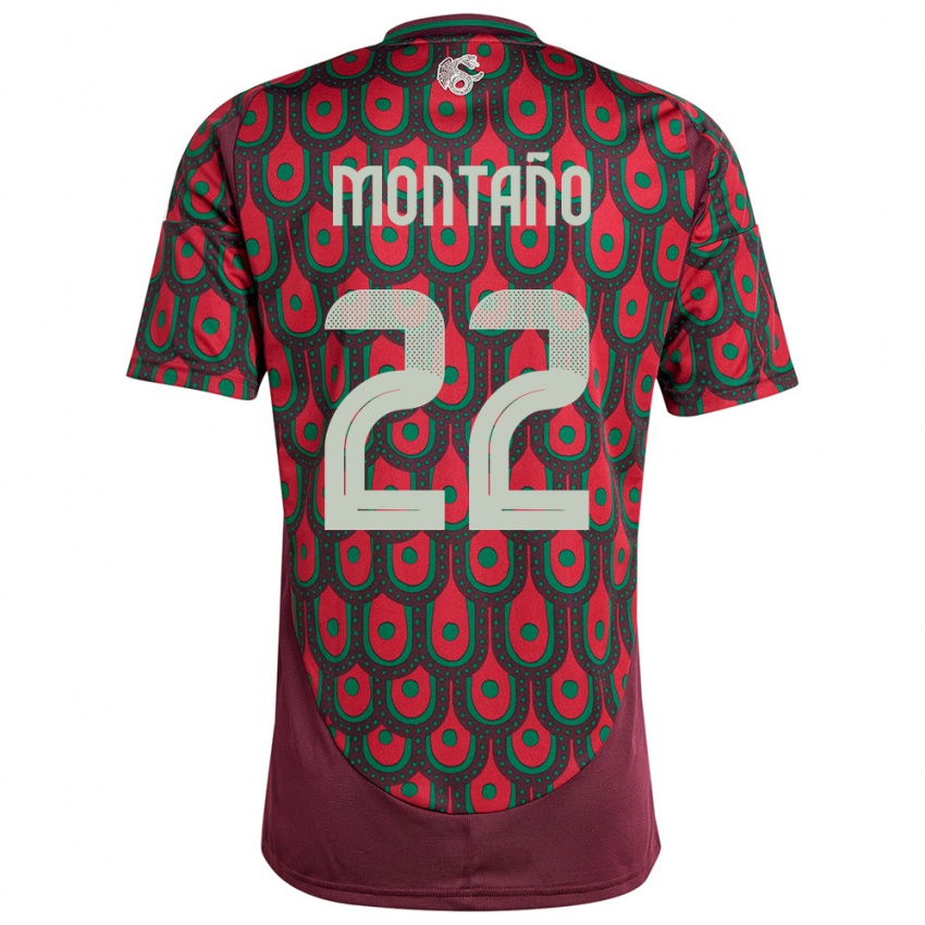 Herren Mexiko Andres Montano #22 Kastanienbraun Heimtrikot Trikot 24-26 T-Shirt Schweiz