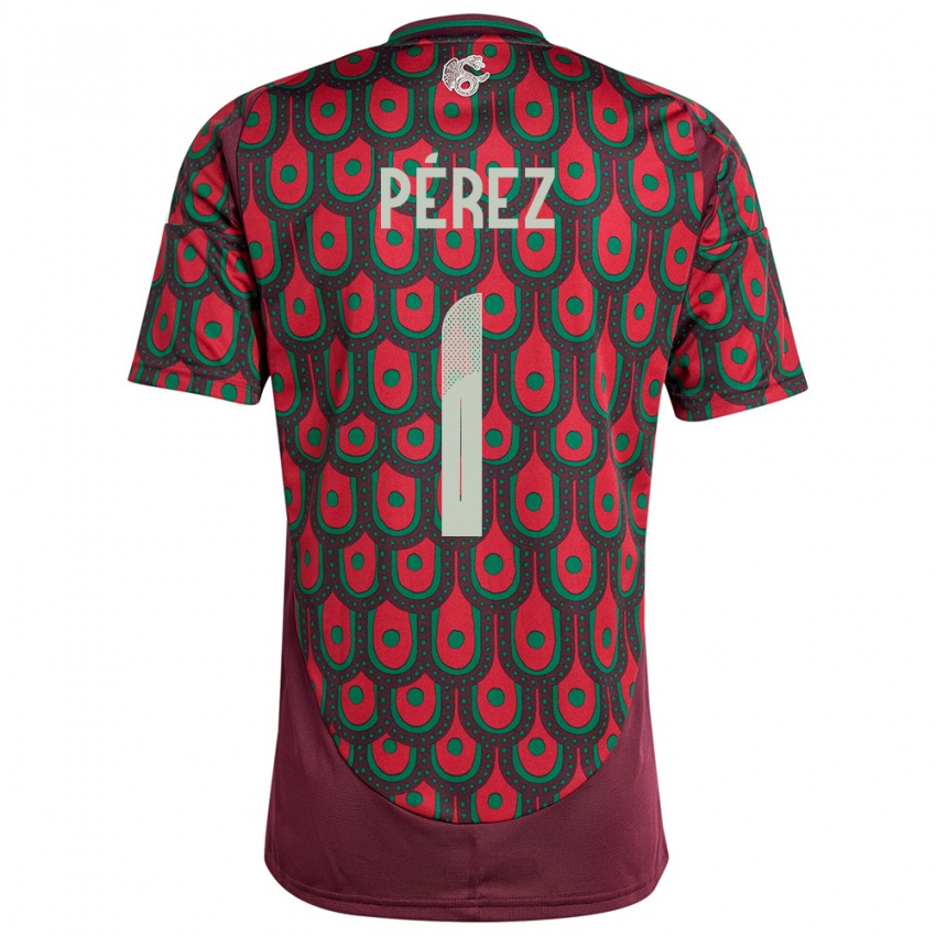 Herren Mexiko Emiliano Perez #1 Kastanienbraun Heimtrikot Trikot 24-26 T-Shirt Schweiz