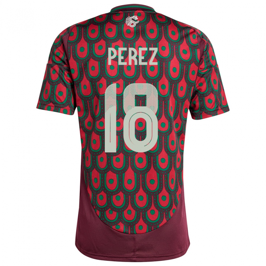 Herren Mexiko Jonathan Perez #18 Kastanienbraun Heimtrikot Trikot 24-26 T-Shirt Schweiz